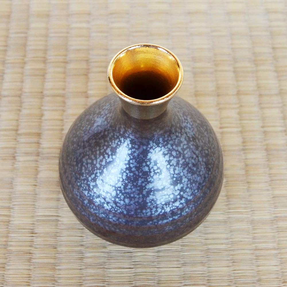 Liquor set, Tokkuri Ochoko set, Arita ware, 1 sake bottle, 2 sake cups set, crystal gold, ceramic, made in Japan