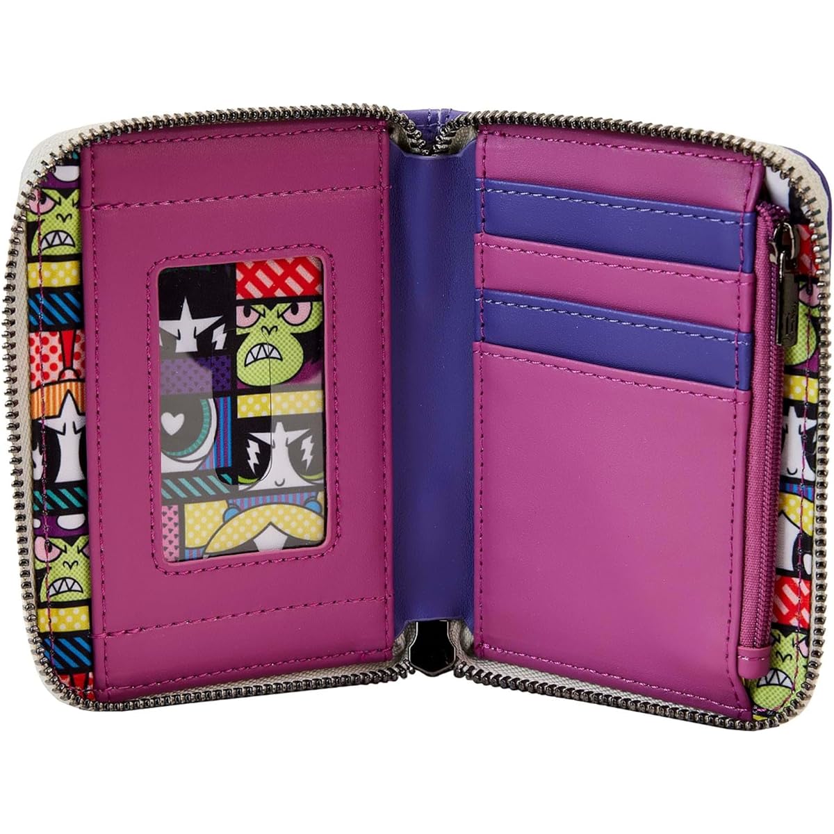 Powerpuff Girls Mojo Jojo Glow Cosplay Zip Around Wallet, Purple, One Size