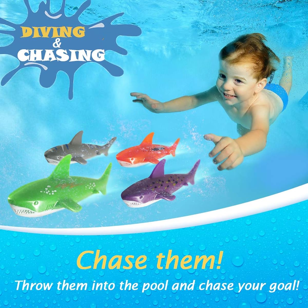 heytech 29-piece set Diving Toy Pool Toy Underwater Swimming Toy Diving Torpedo/Diving Ring/Diving Jewelry/Diving Stick/Diving Fish/Blowfish + Underwater Treasures Kids Gift Set