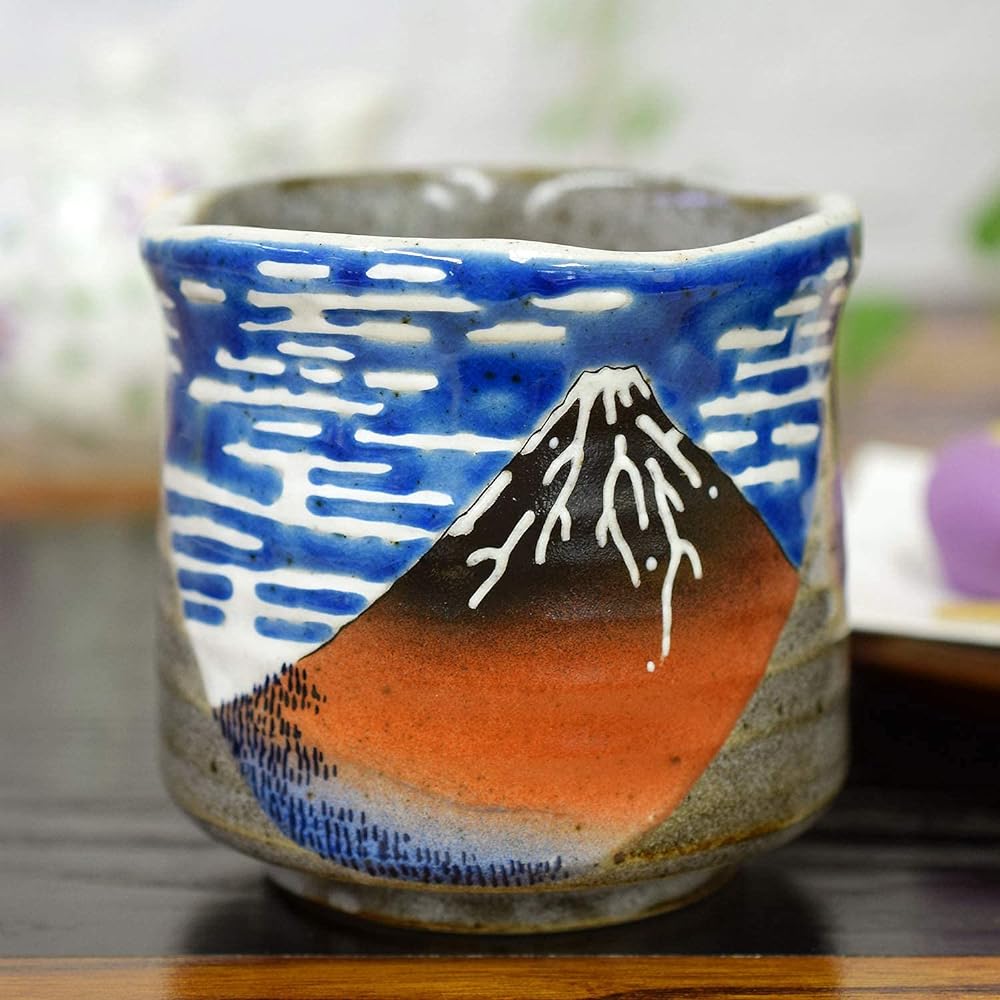 Kutani ware hot water cup Hokusai Kaifu clear sky AK4-0652