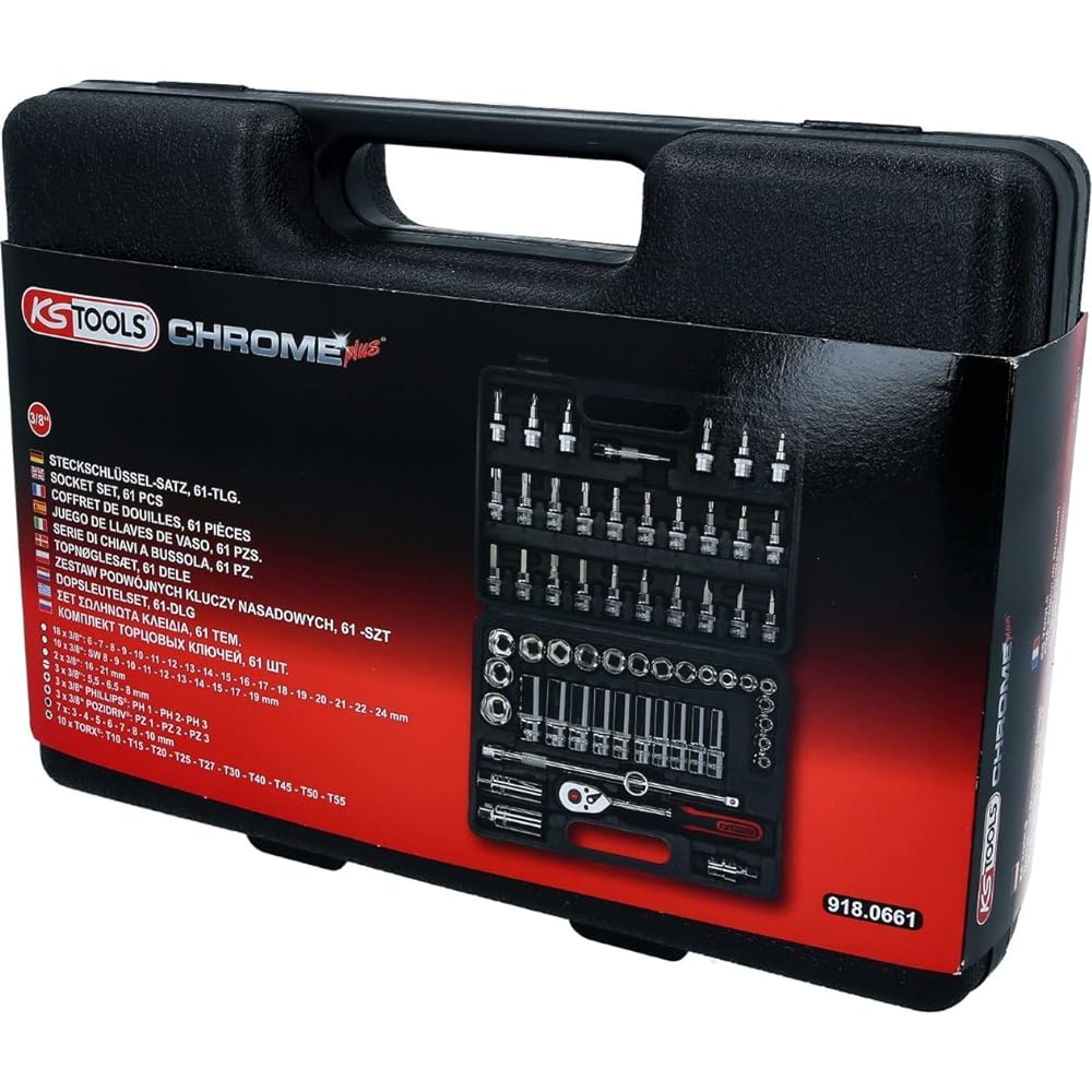 KS TOOLS 3/8" CHROMEplus Socket Set 61 pcs 3/8" CHROMEplus Socket set 61 pcs 918.0661