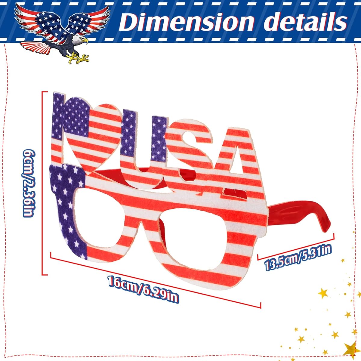 12 Piece Patriotic Day Accessories Set Head Bopper Headband Sunglasses for 4th of July Party Accessories Favors Decorations