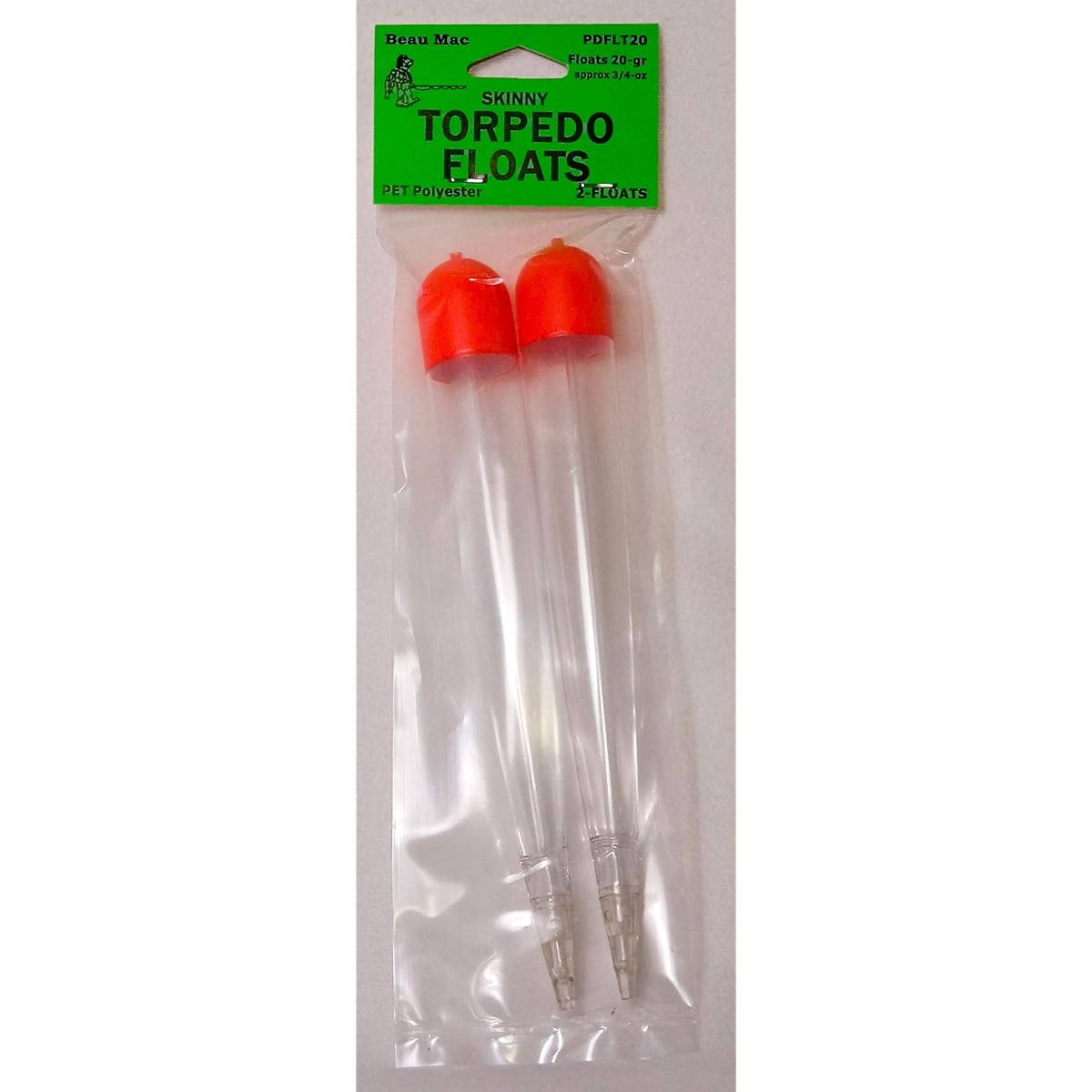 Beau Mac PET Clear Skinny Torpedo Slip Float