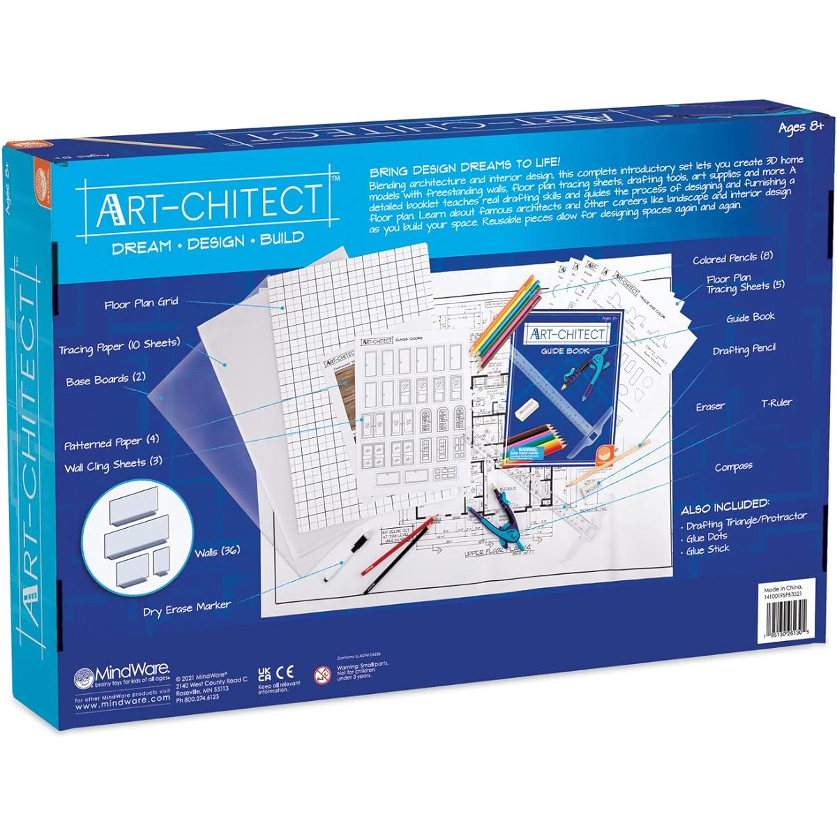 MindWare Art-chitect 3D Home Model Building Kit for Kids Ages 8 and Up Learn the Fundamentals of Architecture