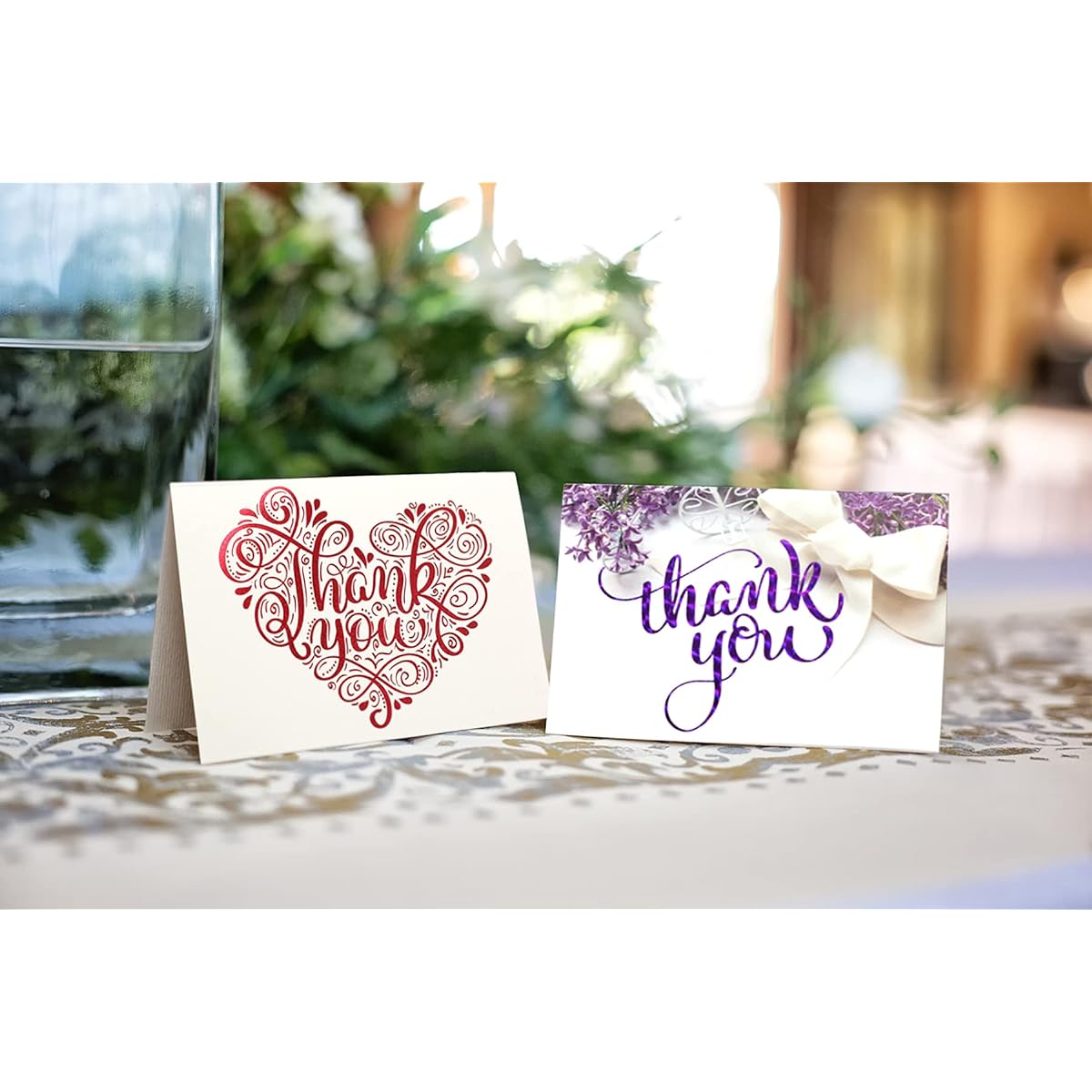 Love Thank You Cards Wedding Thank You Cards 10 Thank You Cards 2 Design Patterns Baby Shower Business Anniversary Bridal Shower Flower Cards with Envelopes Love Expression Cards