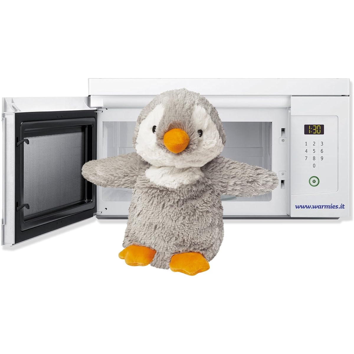 Intelex Warmies Microwave Safe French Lavender Scent Plush Grey Penguin