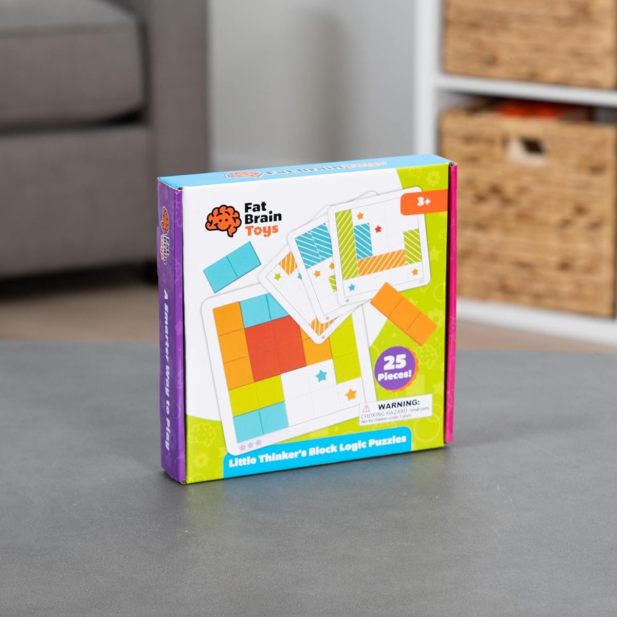 Fat Brain Toys Shape Game - Little Thinker's Block Logic Puzzle Brain Teaser for Ages 3 to 5