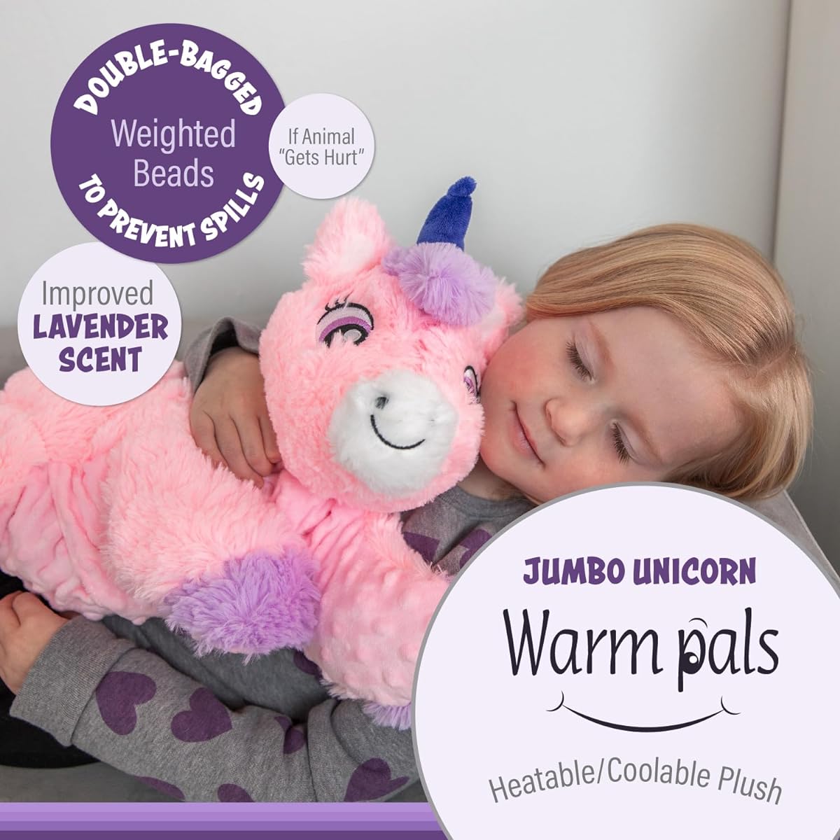 Warm Pals 1i4 Group Weighted Hug Unicorn 4 lbs Cozy Microwavable Lavender Scented Plush Toy Calming and Cozy Stuffed Animal