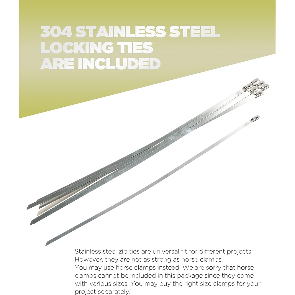 AOCISKA 2" x 50ft Exhaust Heat Wrap Heat Wrap for Exhaust Pipe Motorcycle Exhaust Strap with 6 x 11.8" Stainless Steel Lock Ties Heat Shield Tape for Motorcycle Exhaust Tape Thermal Protection