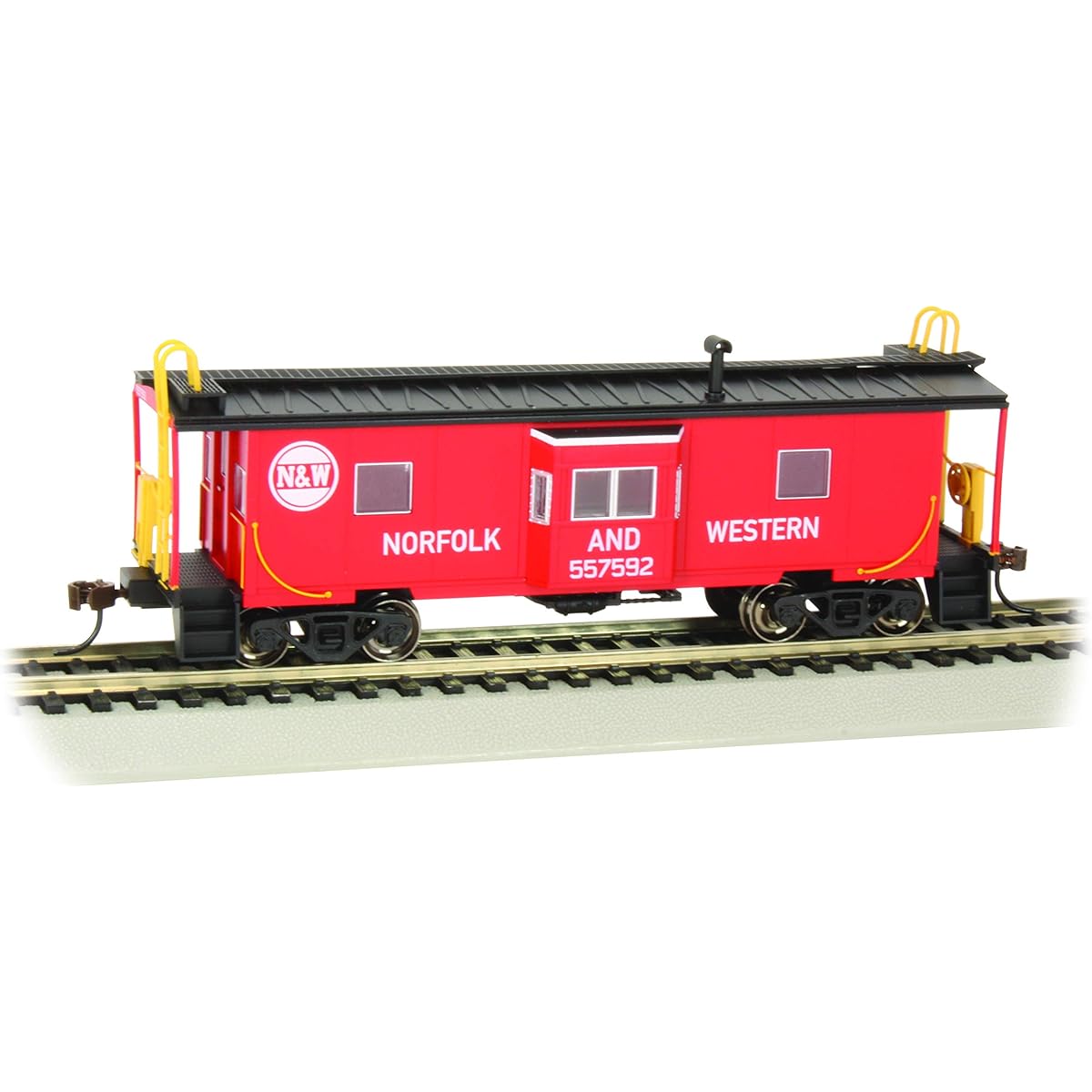 Bachmann Trains - Bay Window Caboose Roofwalk Norfolk Western #557592 - HO Scale