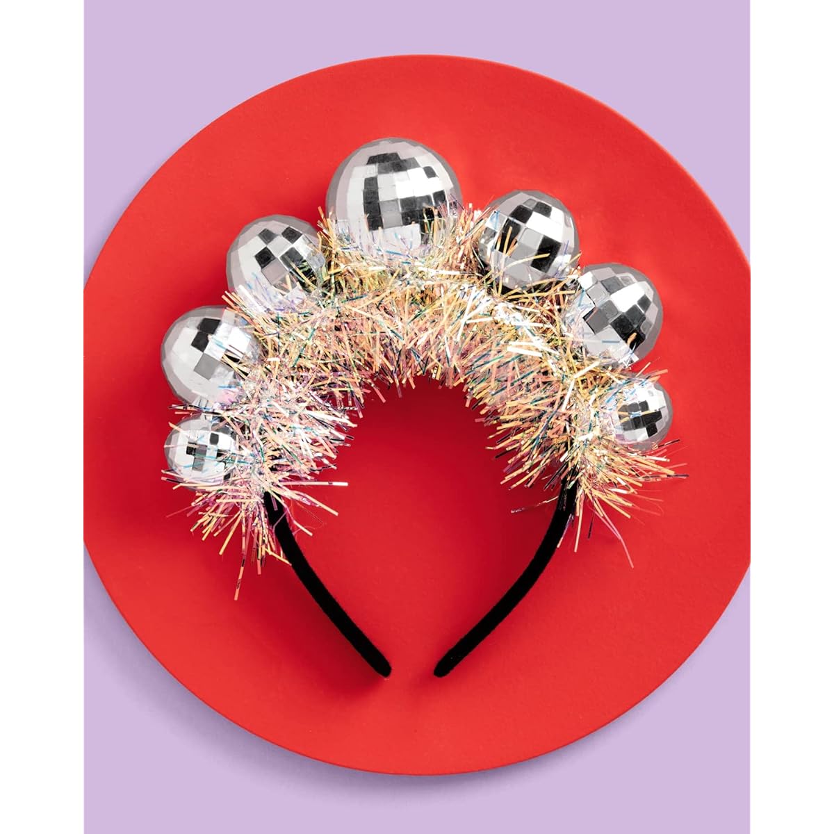 xo Fetti Disco Ball Headband for Birthday Party New Year's Eve Adults+Kids Last Disco Disco Birthday Decorations NYE Hair Accessories