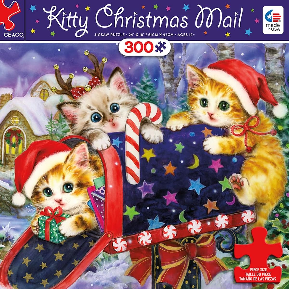 Ceaco - Holiday - Kitty Christmas Mail - 300 Piece Jigsaw Puzzle