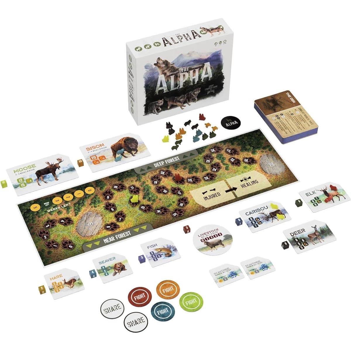 Bicycle The Alpha - A Light Strategy Game for Adults and Families Ages 10+ Grey