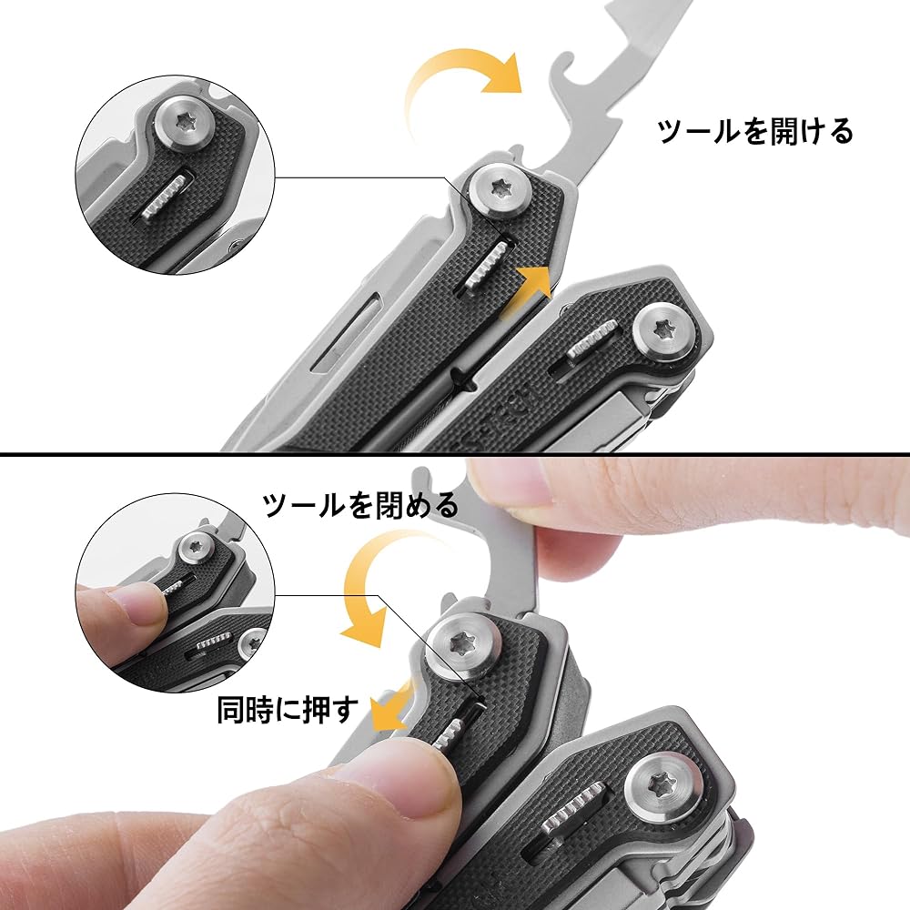 SWISS+TECH Multifunctional Pliers Outdoor Multi Tool Survival Tool 16-in-1 Radio Pliers Pliers Wire Cutter Saw Bottle Opener Driver Scissors Hanging Hole File Equipped with Lock Function Spring Included