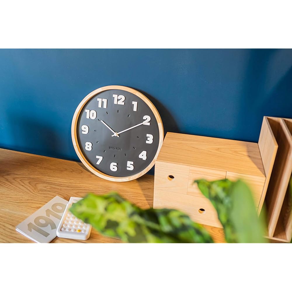 El Commune Bauhaus Clock Wall Hanging Alfarn Black WCL-009