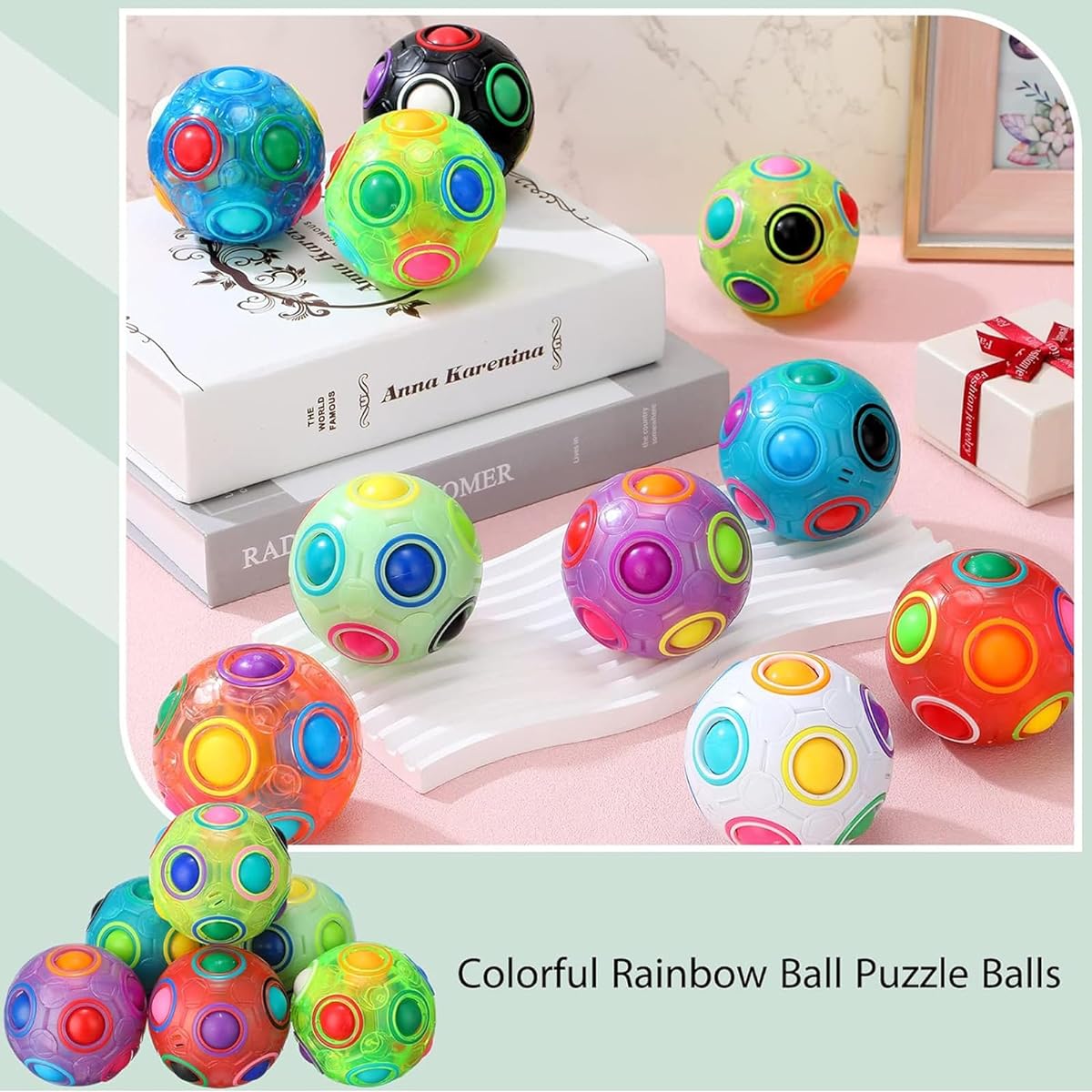 Rainbow Puzzle Balls Magic Rainbow Balls Fidget Toy Balls Stress Relief for Teens/Adults/Boys/Girls Birthday/Christmas/Christmas/Christmas/Christmas/Christmas/Christmas/Christmas/20pcs