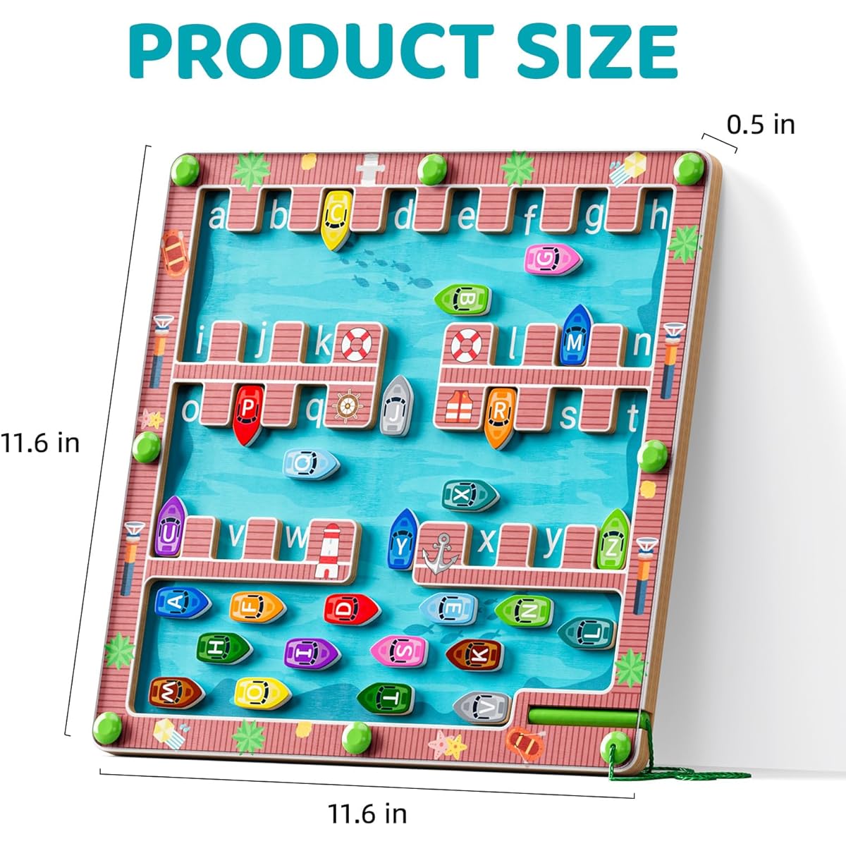 QODOFLR Magnetic Maze Alphabet Learning Toy Montessori Toys for Girls and Boys Fine Motor Skills Educational Toys for Preschool Learning Activities
