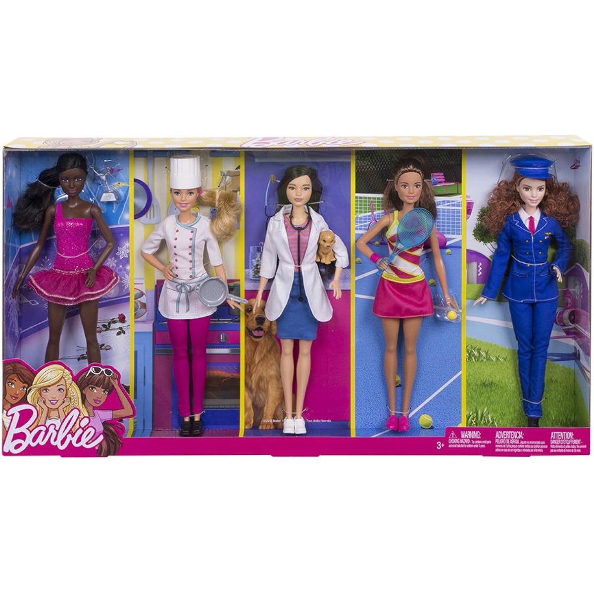 Barbie Career Fashion 5 Dolls Set