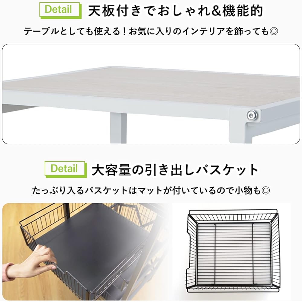 E-WIN Folding Drawer Rack 4 Tiers Open Rack Steel Rack Office Kitchen White T4-WH
