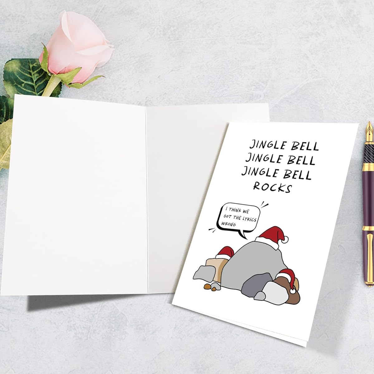 Supoeguk Funny Christmas Cards for Friends Christmas Songs Miss Heart Lyrics Cards Happy Holidays Cards for Women Men Merry Christmas Gifts Jingle Bell Rock