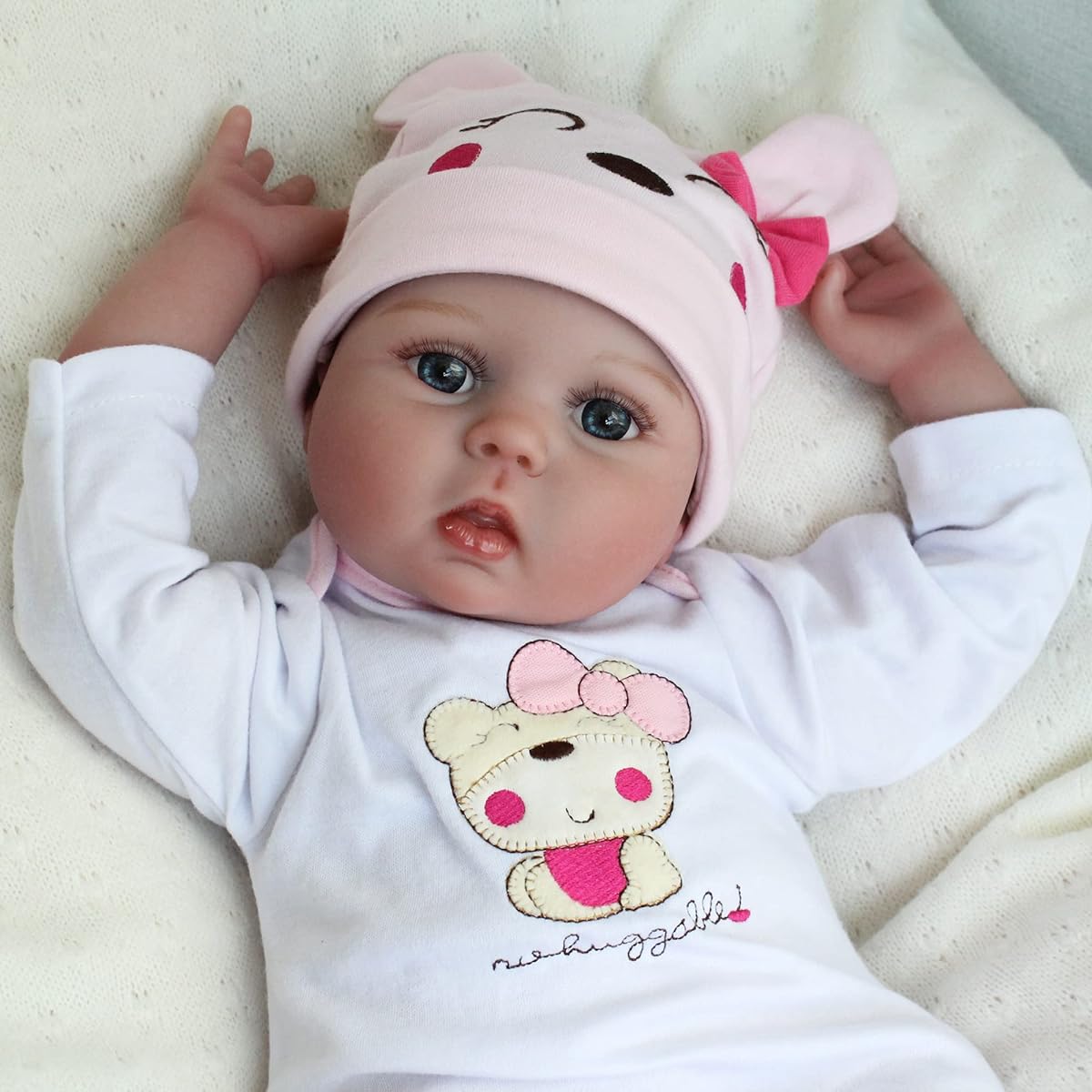 CHAREX Reborn Baby Doll Lucy 22 Inch Newborn Girl Doll Lifelike Soft Silicone Vinyl Weighted Gift Set
