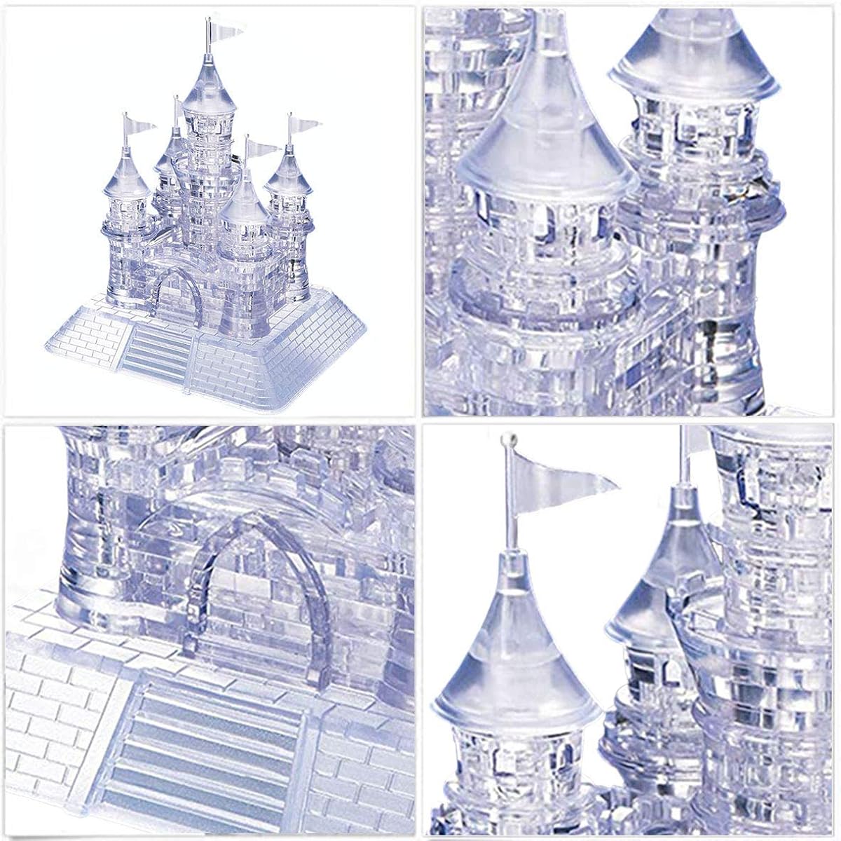 Coolplay 20 Songs Musical 3D Crystal Castle Puzzle for Adults Brain Teaser with Light Up Base 105 Pieces
