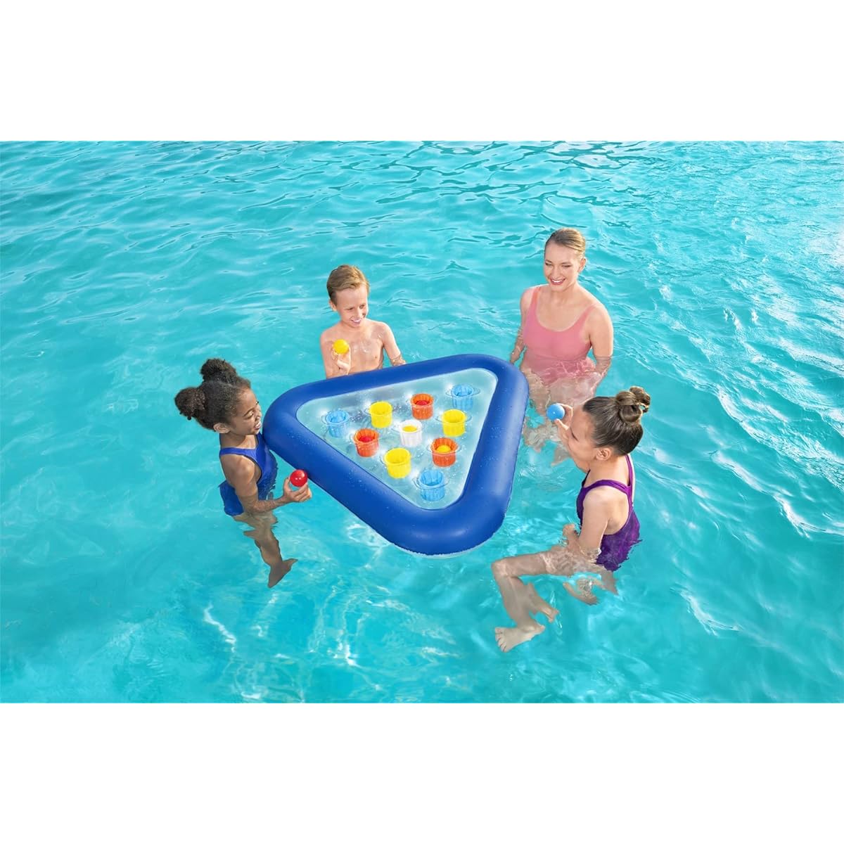 Bestway Inflatable Pool Ball Game | Family Swimming Pool Game Water Pong Ball Game for Kids and Adults Blue 105 x 79 cm