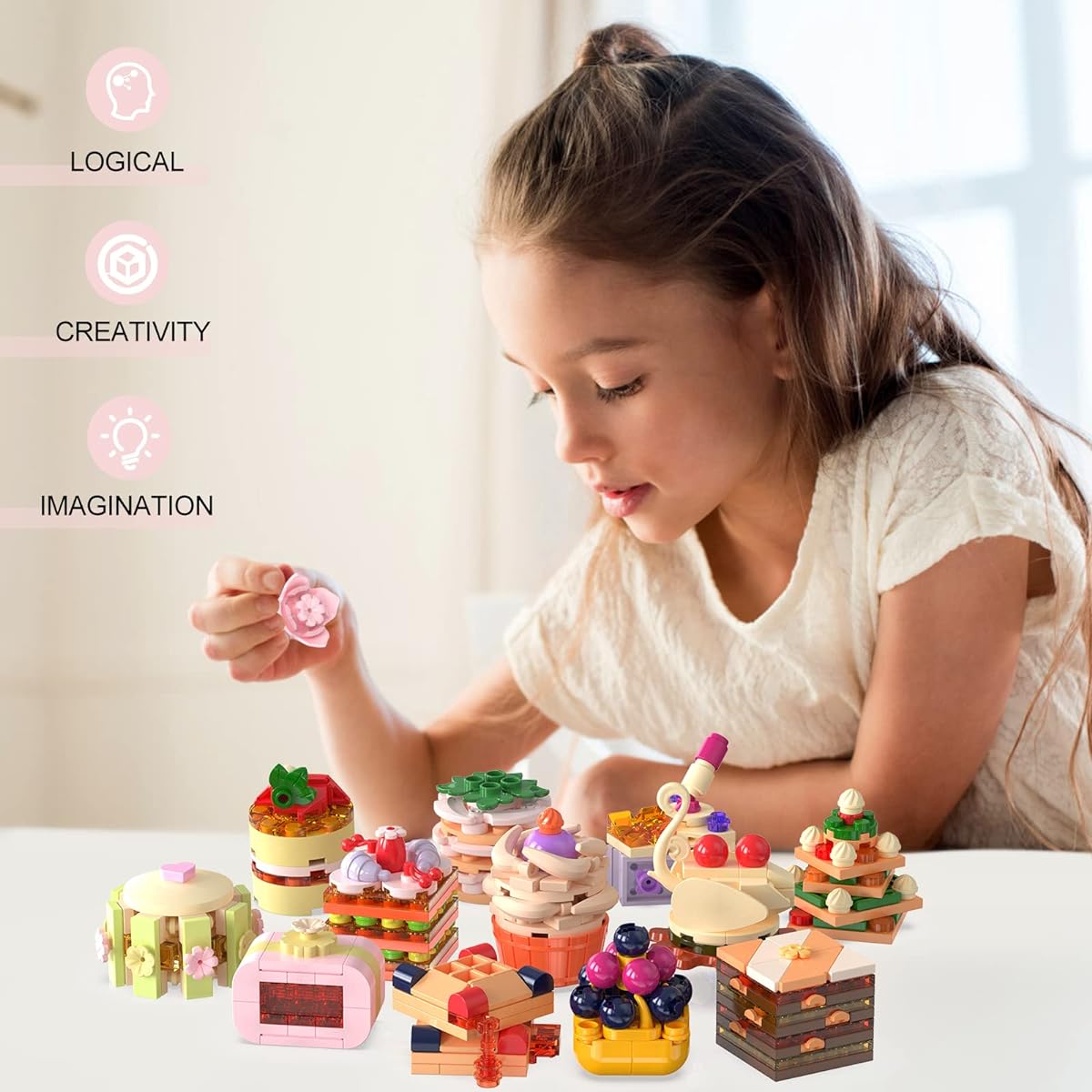 JMBricklayer Party Favors for Kids Ages 8-14, 12 in 1 Mini Building Blocks Set, Assorted Stem Toys Building Set, Goodie Bags, Classroom Giveaways, Birthday Gifts (Cake)