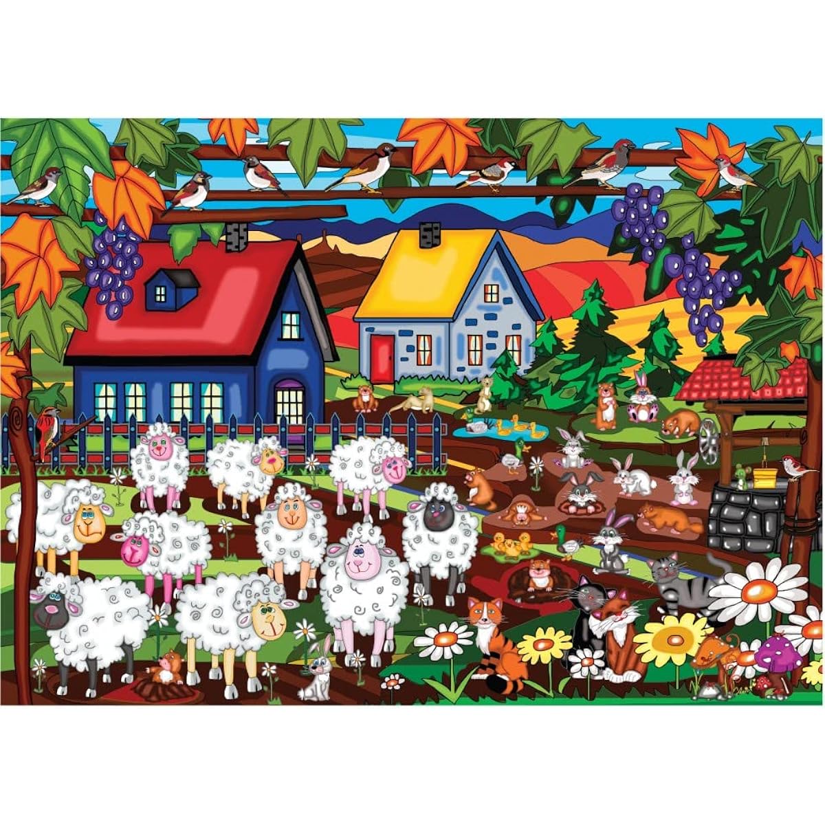 JaCaRou Puzzles 10 Sheep etc. 2000 Piece Jigsaw Puzzle