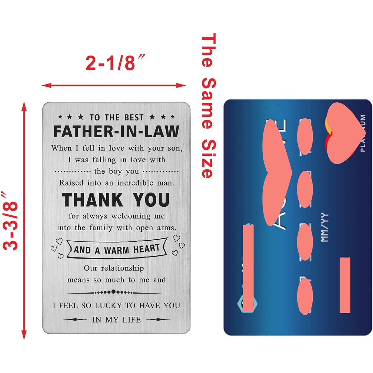 Best Father in Law Gift from a Daughter-in-Law Engraved Wallet Card Insert Thank You Father in Law Wedding Gift from a Bride Father's Day Birthday Christmas