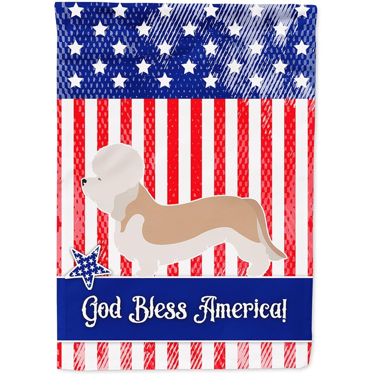 Caroline's Treasures BB8352GF Foxhound American Flag Garden Size Multicolor