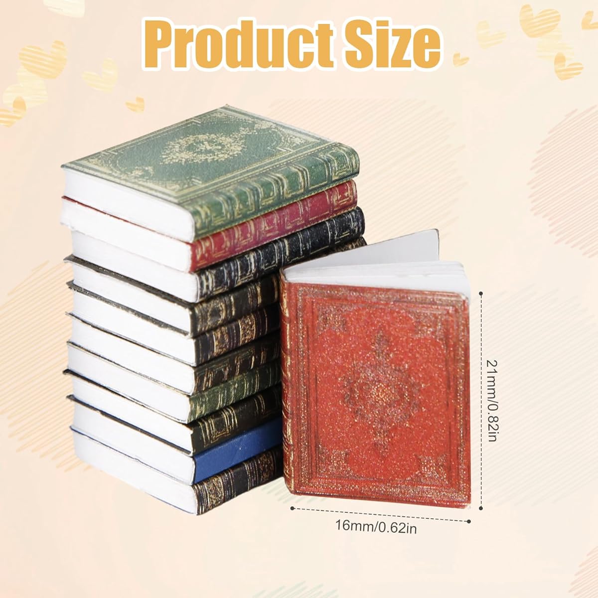 51 Miniature Books, 1:12 Scale Miniature Dollhouse Books Assorted Timeless Dollhouse Decoration Accessories Christmas Pretend Play Toys for Boys and Girls, Bedroom, Study Room