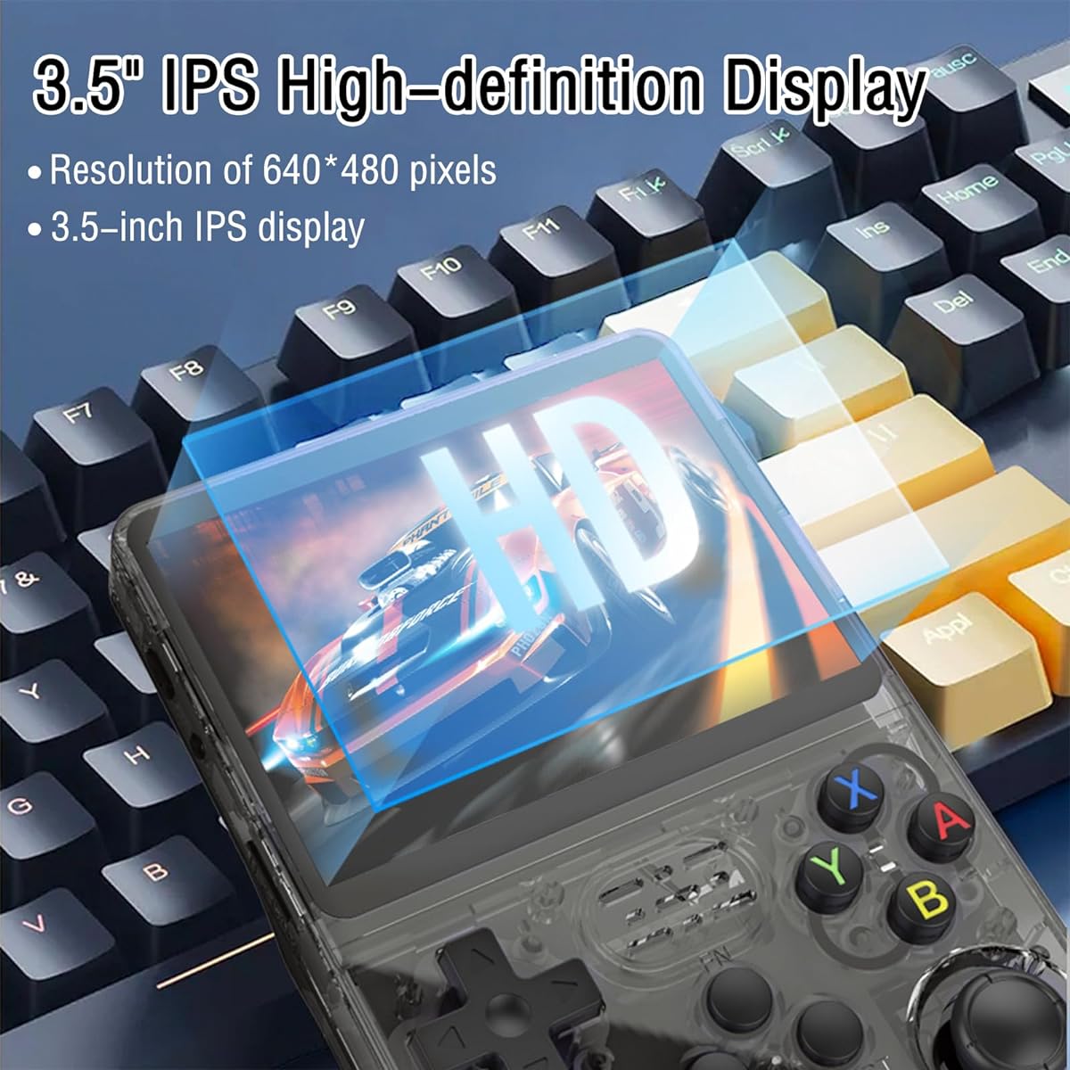 SAMIQU R36S Handheld Game Console - 3.5inch IPS Screen Linux System Retro Game Player 15000+ Classic Games 32+64G TF Card