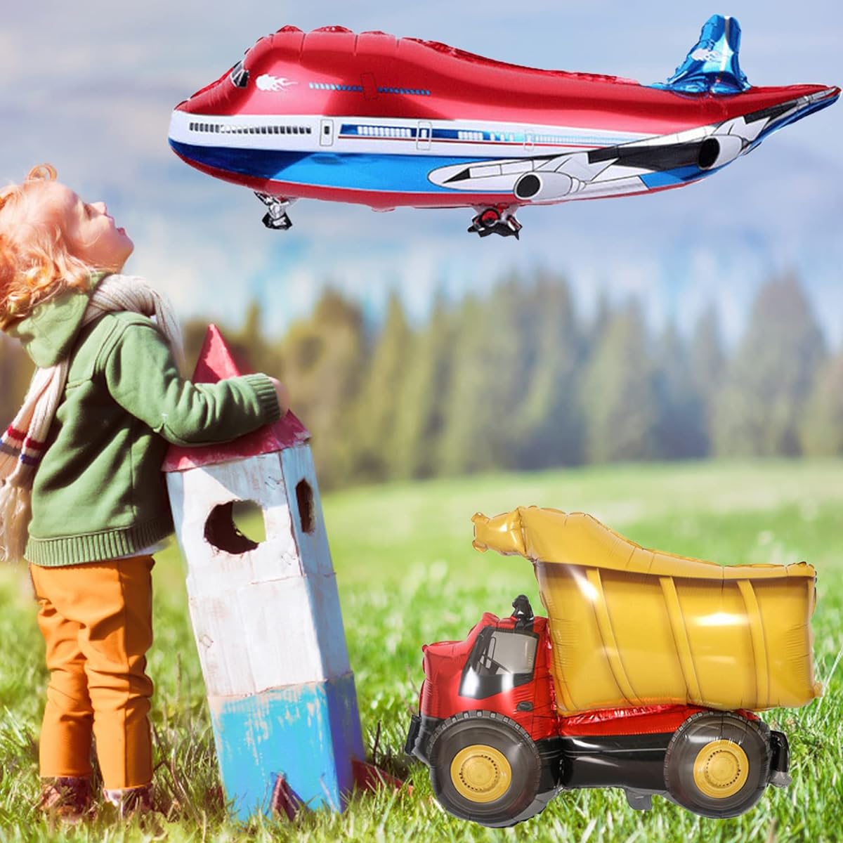 Ambulance Police Car Plane Engineering Car Fire Truck Tank Foil Balloons Vehicle Balloons Kids Birthday Party Supplies Cute Party Decorations 6pcs