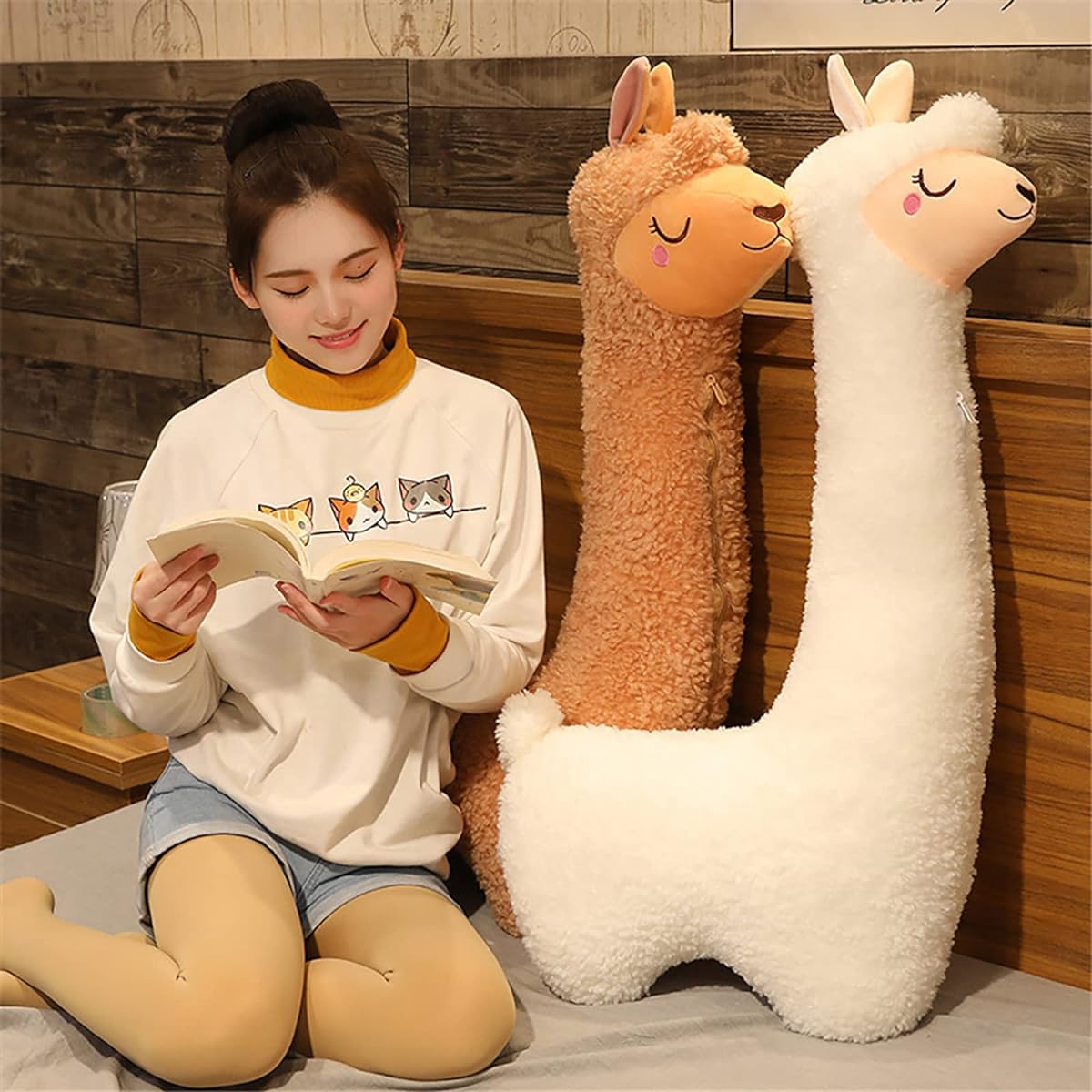 40" Giant Llama Plush Toy Pillow - Soft and Fluffy Alpaca Stuffed Animal for Kids & Adults, Great Birthday Gift