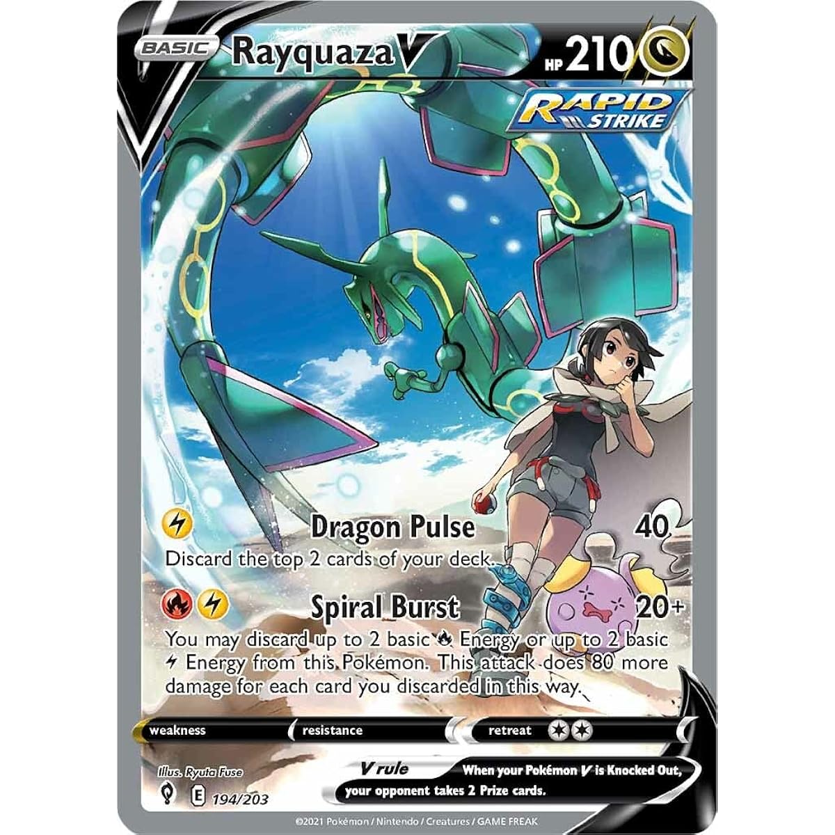 Rayquaza V - 194/203 - Ultra Rare (Full Art) - Sword & Shield - Evolving Sky