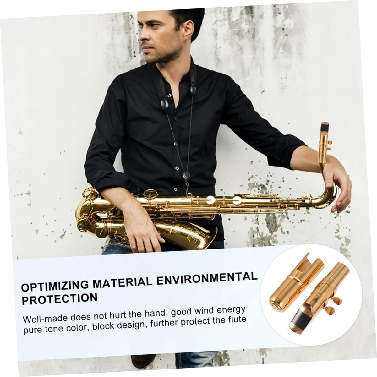 VICASKY Set of 2 Metal Mouthpieces Saxophone Mouthpieces Clarinet Kit Alto Saxophone Head Alto Saxophone Mouthpieces Saxophone Kit Brass Bicycle Tube Head