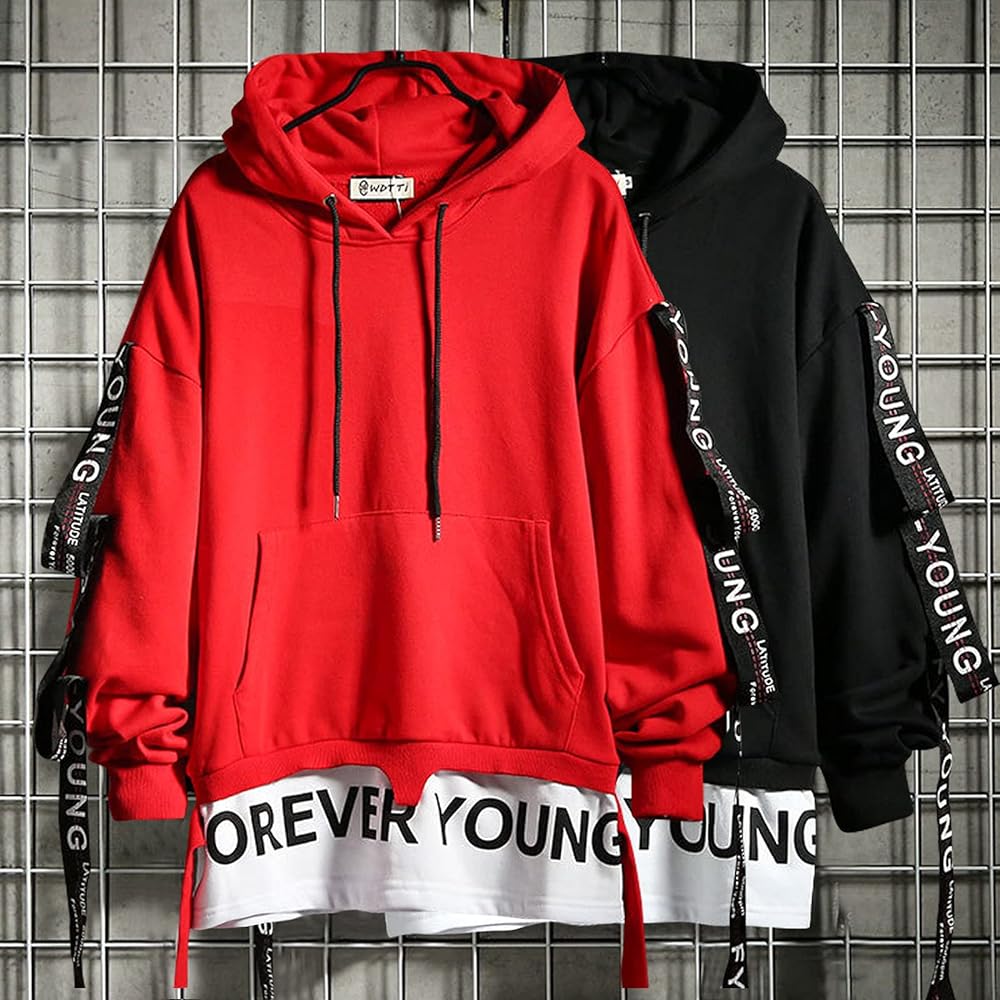Sukinana Hoodie Men's Large Size Autumn Clothes Long Sleeve Cotton Hip Hop Hooded Sweatshirt Pullover Harajuku Style Korean Sweatshirt Clothes Spring Autumn