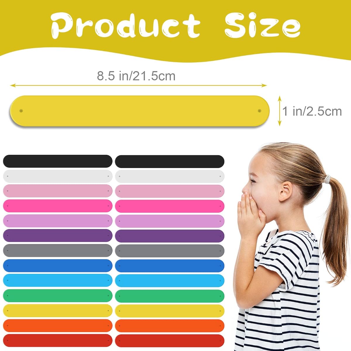 26 Pieces Rainbow Silicone Slap Bracelets, Soft and Safe Blank Silicone Slap Bracelets for Adults and Teens, Family Craft Kit, Party Favors, 13 Colors, 8.5 inches, Metal Silicone