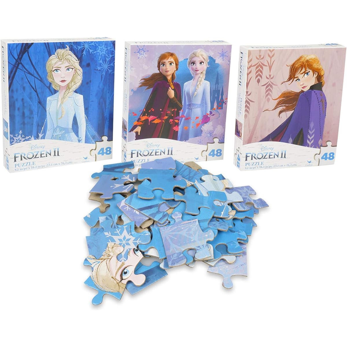 Disney Frozen 2 - Princess Anna and Elsa 48 Piece Puzzle (3 Piece Set)