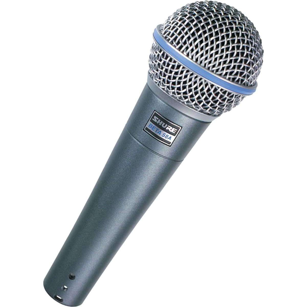 Shure Beta 58A Supercardioid Vocal Mic & Pig Hog Black & White Woven Mic Cable 20ft XLR - Bundle
