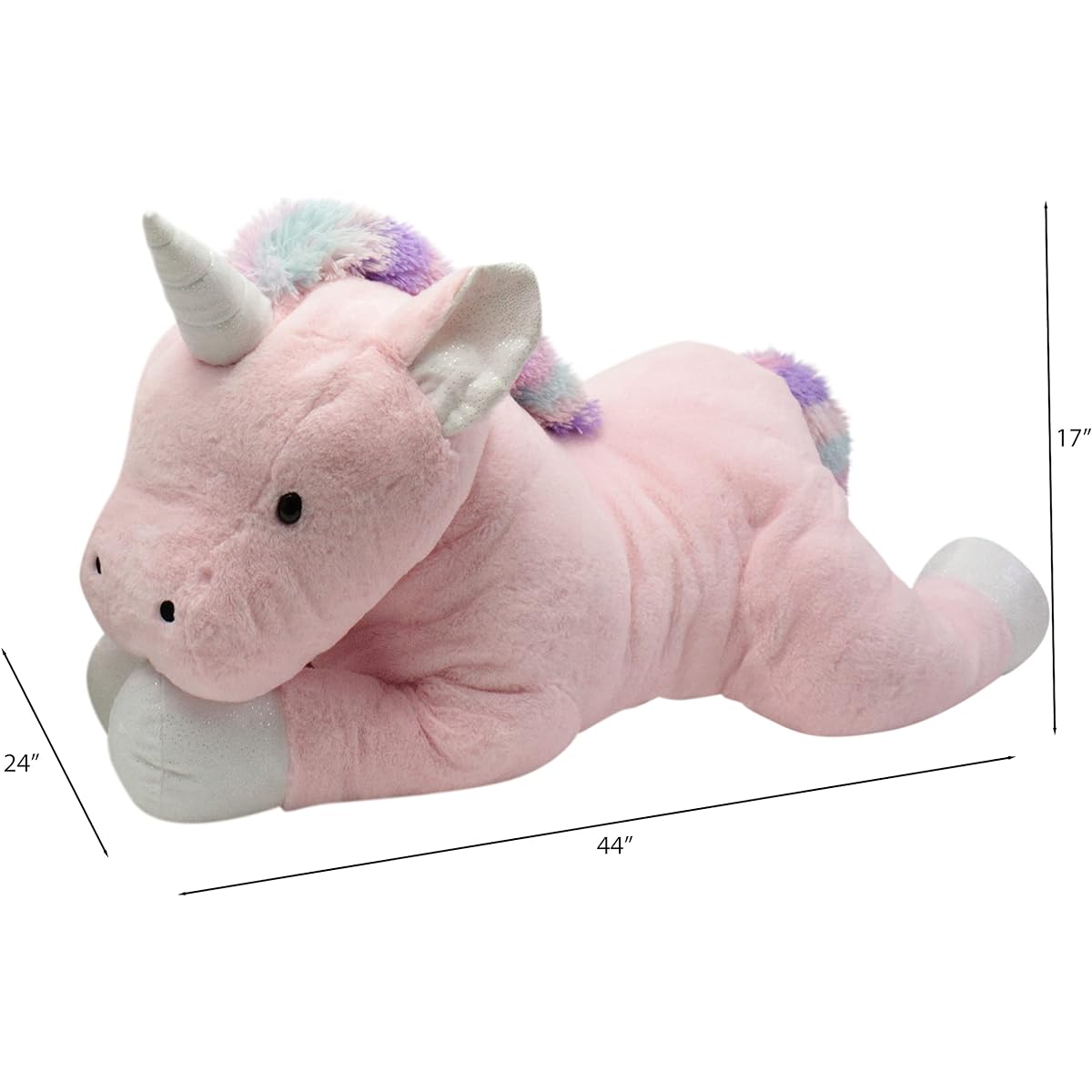 Animal Adventure | Sqoosh2Poof Giant Huggable Ultra Soft Plush Interactive Surprise 44" Unicorn