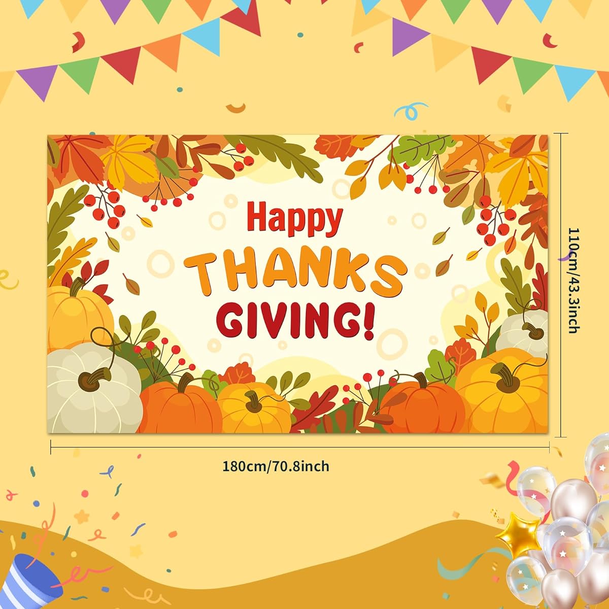 Celebrate Happy Thanksgiving in style with Bing-Haoze party banner decorations