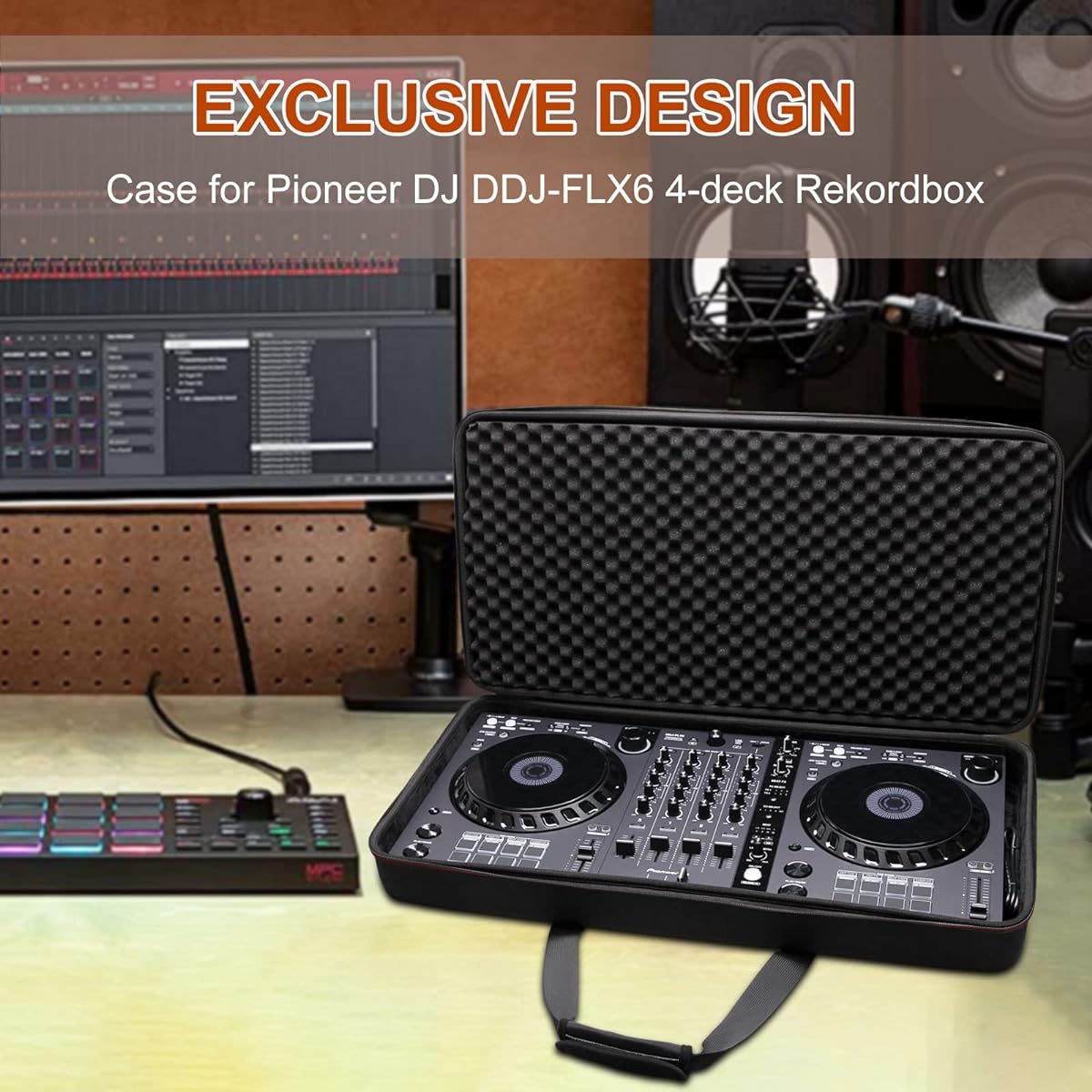LTGEM Case Pioneer DJ DDJ-FLX6 4 Deck Rekordbox Serato DJ Controller Travel 28.7 x 14.74 x 4 inches