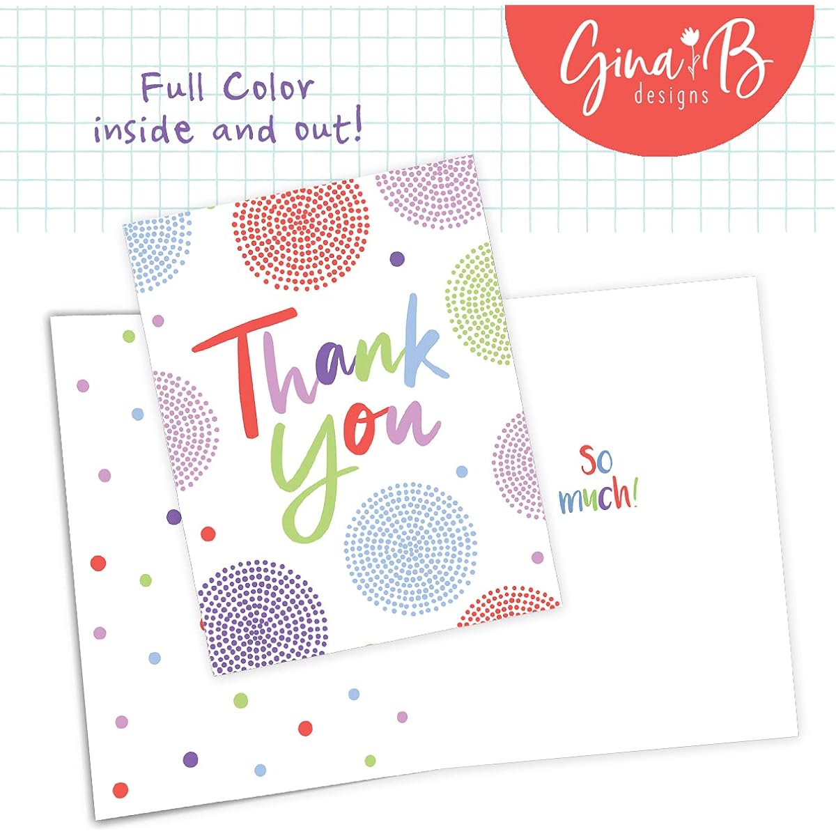 Gina B Designs - Thank You Greeting Cards, Pack of 12