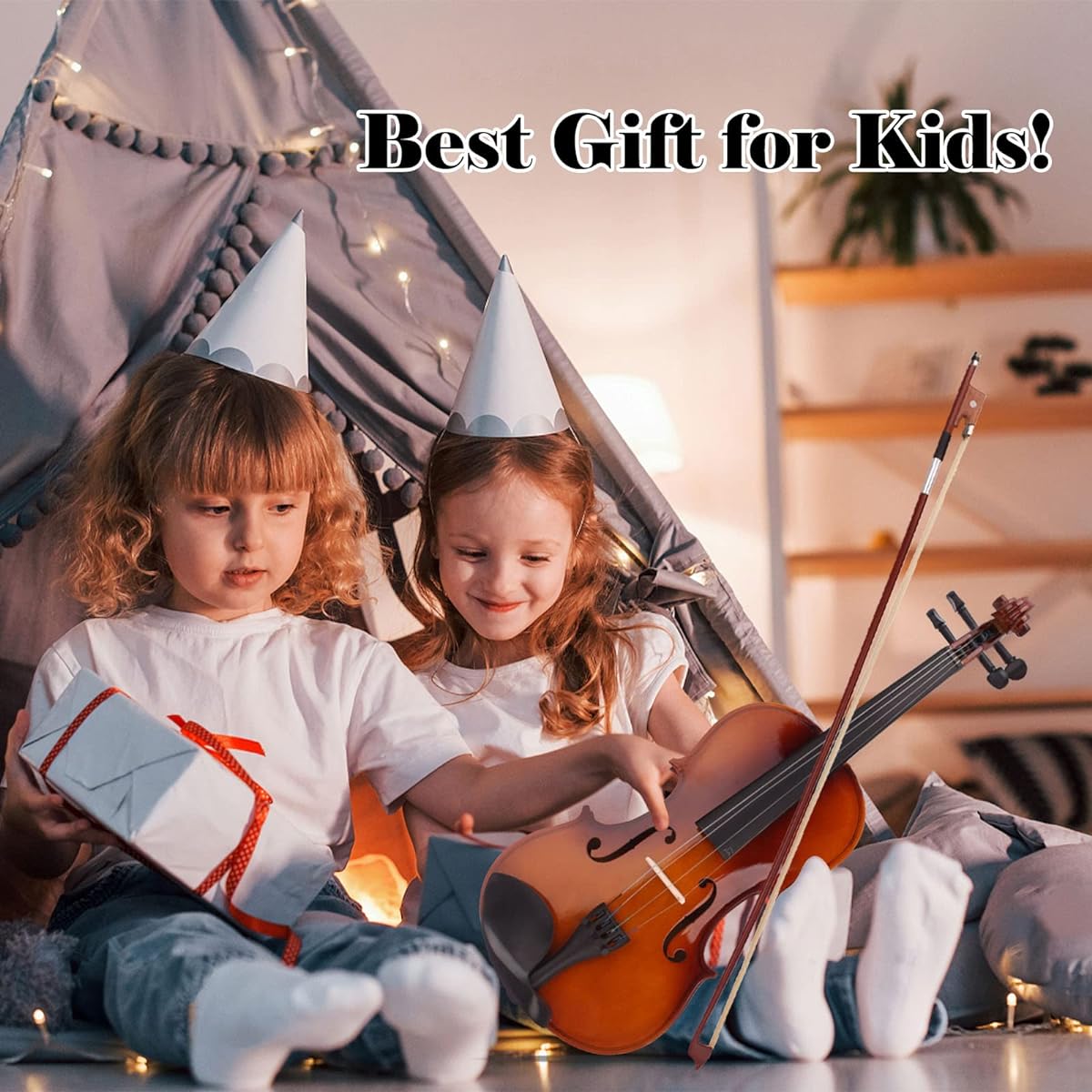 BELANITAS Violin 4/4 Full Size Fiddle Set Acoustic Violin Children Adult String Instrument Beginner Student Hard Case, Violin Ribbon, Rosin, Natural