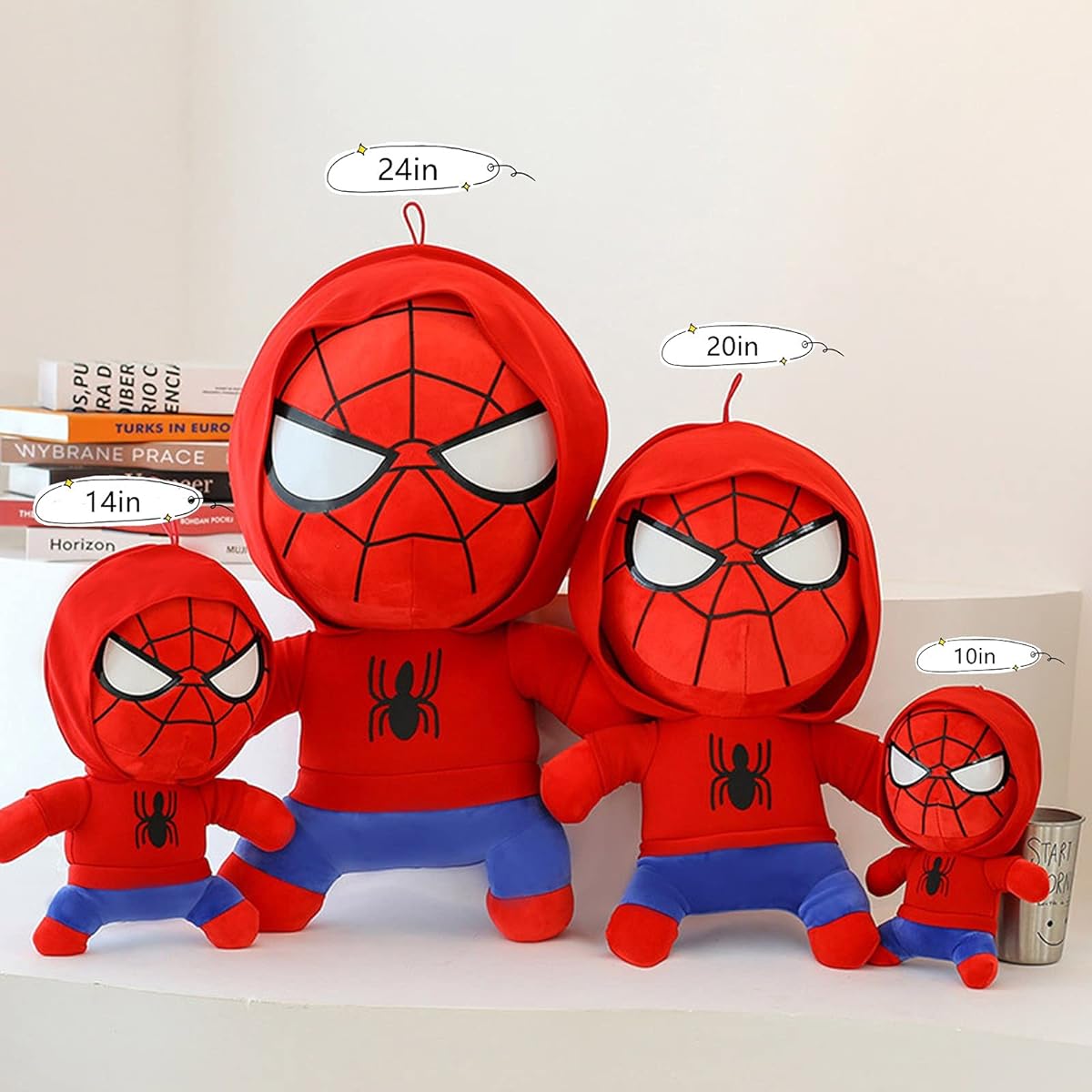 WLHONG Kids Plush Toy Stuffed Animal Dolls Kids Anime Imagination Plush Toys Birthday Party Boys Girls Gift Dolls (14inch-Red)