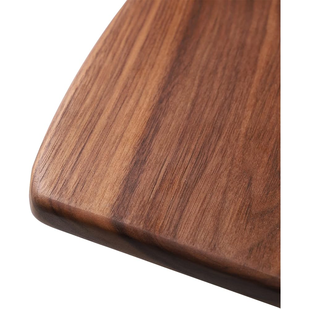 musowood Couple Cutting Board, Wooden Tablet, Unique Present, Wedding Gift, Present for Parents, Kitchen Utensils, Bread and Fruit Platter, Matching Look Set of 2, Made of Solid Walnut Natural Wood