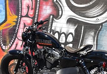 jbsporty ♧ Coil and Ignition Relocation Bracket W/Harley Orange Taylor Wire Harley Davidson Sportster, Nightster, 72, 48 Iron Roadster 883 1200 ♤