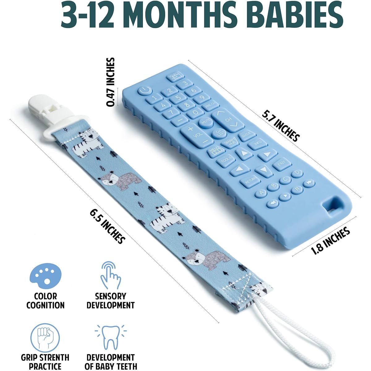 Sassie Kidz Silicone Remote Teether (Pink & Blue)